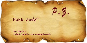 Pukk Zoé névjegykártya
